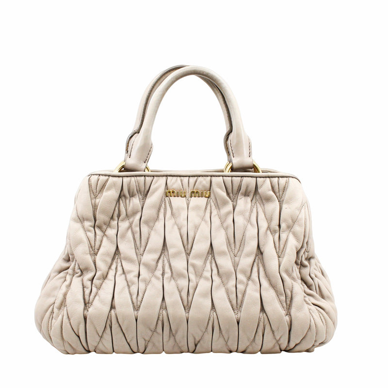 matelassé Crossbody bag grey GHW - L'UXE LINK