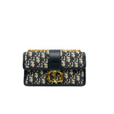 thumbnail mini 30 montaigne with chain in blue dior oblique jacquard ghw 2023