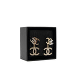 thumbnail triple cc logo in pearly diamond white earrings ghw