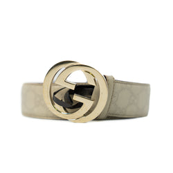 Off White Guccissima Leather Interlocking G Buckle Belt Size 90 - L'UXE LINK