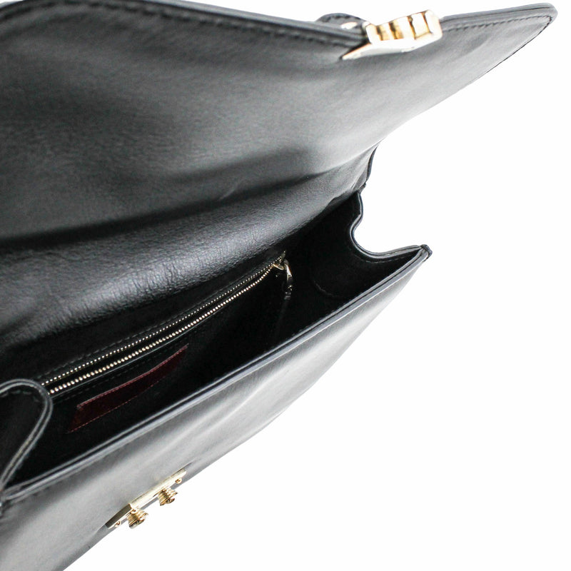 Rockstud Lock  Glam Bag leather black  ghw - L'UXE LINK