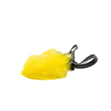 thumbnail monster micro buggie baguette in black leather/yellow fox fur phw