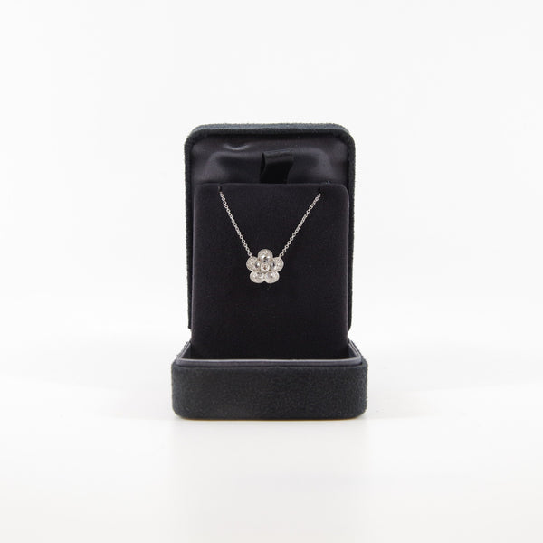 flower pandent pt950 necklace diamonds - L'UXE LINK
