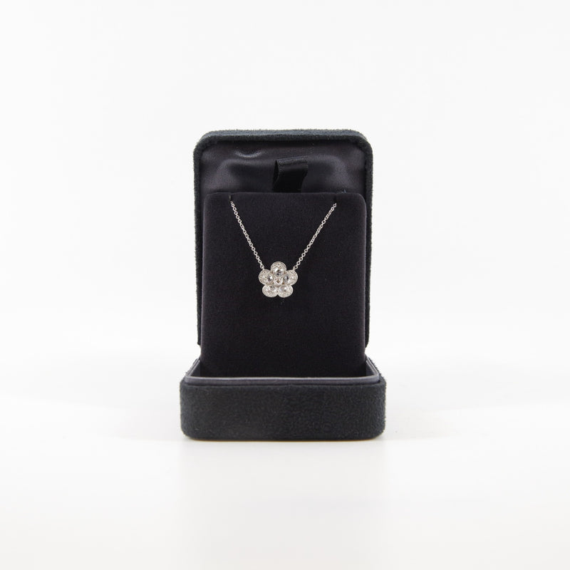 flower pandent pt950 necklace diamonds - L'UXE LINK