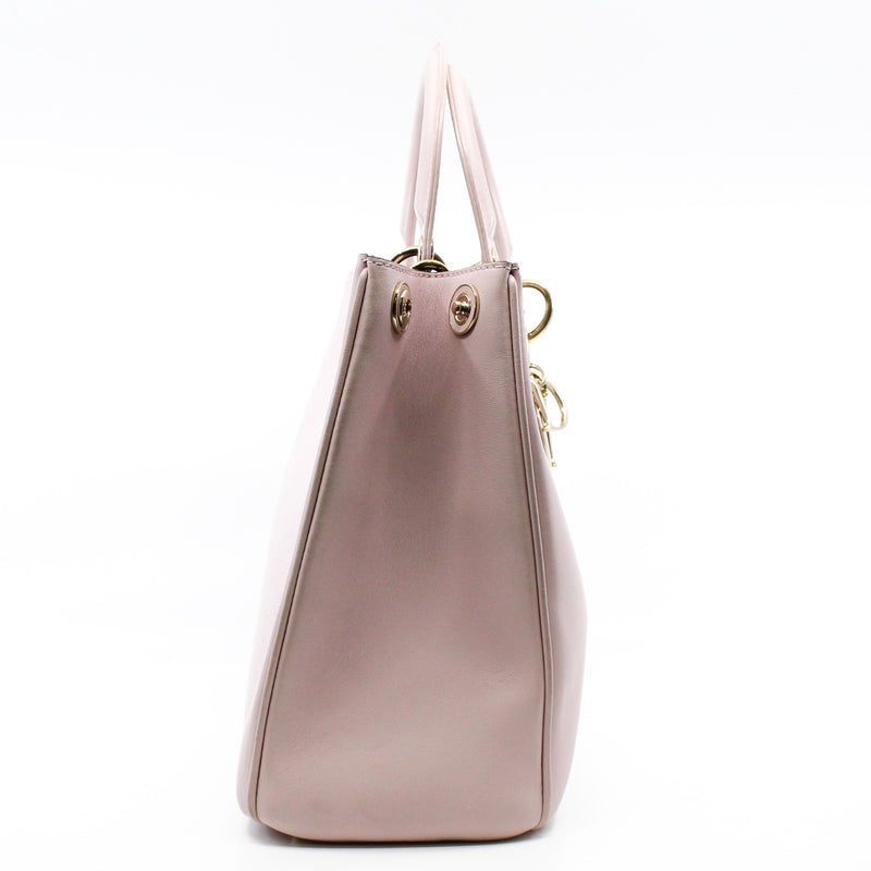 Small Diorissimo In Nude Pink/Black Calfskin Handbag GHW With Strap - L'UXE LINK