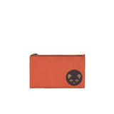 thumbnail Moynat clutch with cat print in orange/ brown leather ghw