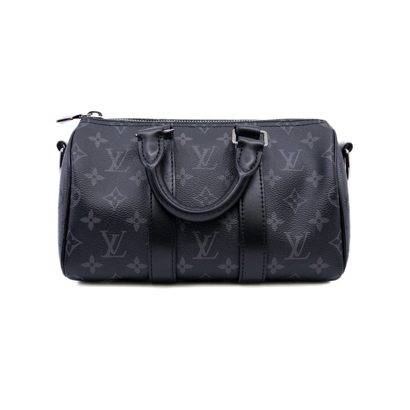 Keepall Bandoulière 25 in black and grey monogram PHW