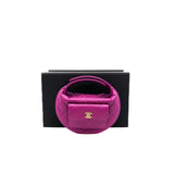 thumbnail Quilted polly in purple caviar leather bag