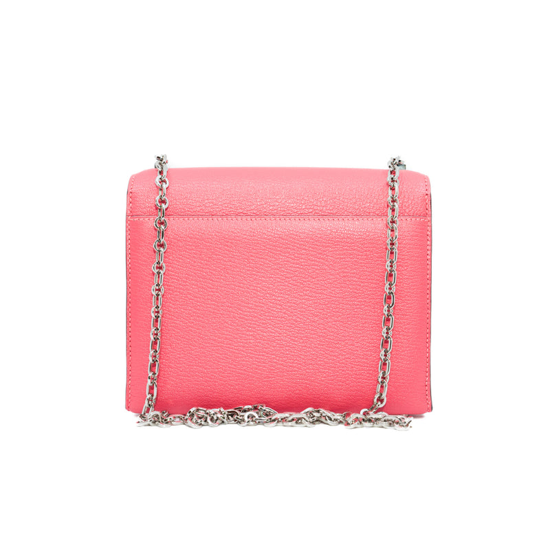 Verrou Chaine Mini Bag in Chevre Mysore 8W Rose Azalee Phw Stamp A - L'UXE LINK