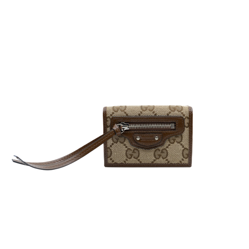 Gucci Balenciaga Collaboration Brown/Beige GG Canvas The Hacker Project Trifold Compact Wallet - L'UXE LINK