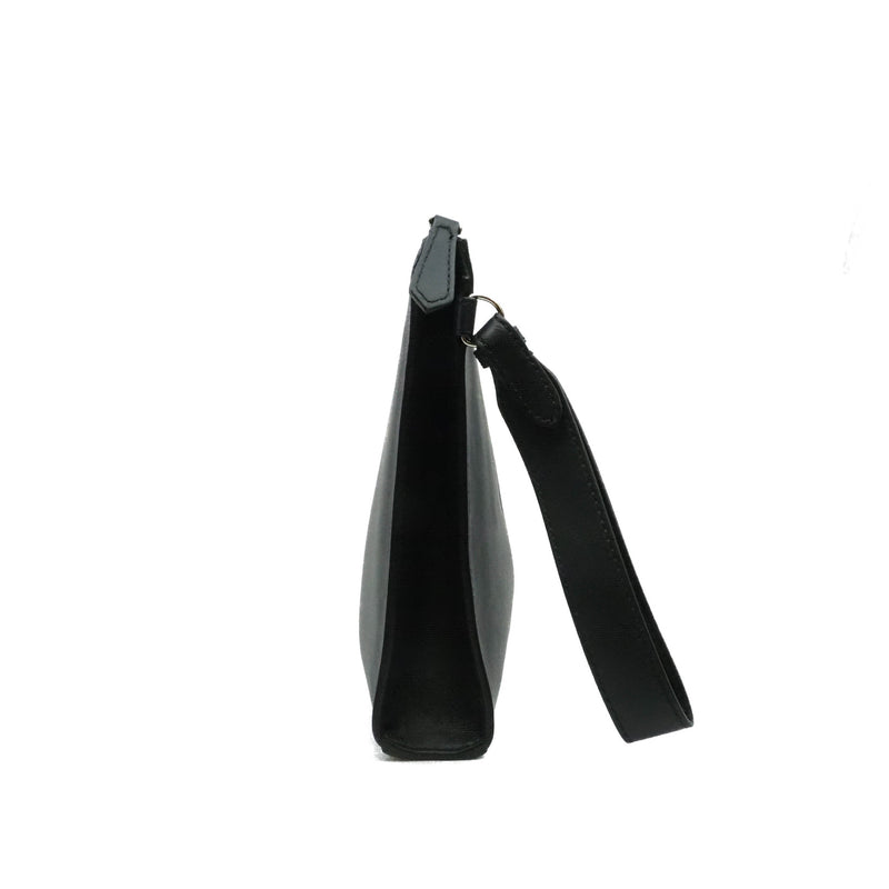 zippy letter clutch in leather black phw - L'UXE LINK