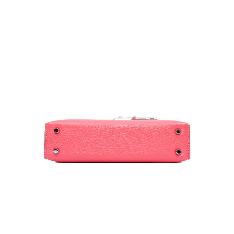 Verrou Chaine Mini Bag in Chevre Mysore 8W Rose Azalee Phw Stamp A - L'UXE LINK
