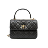 thumbnail Medium Top Handle trandy cc in dark grey lambskin rghw seri 30