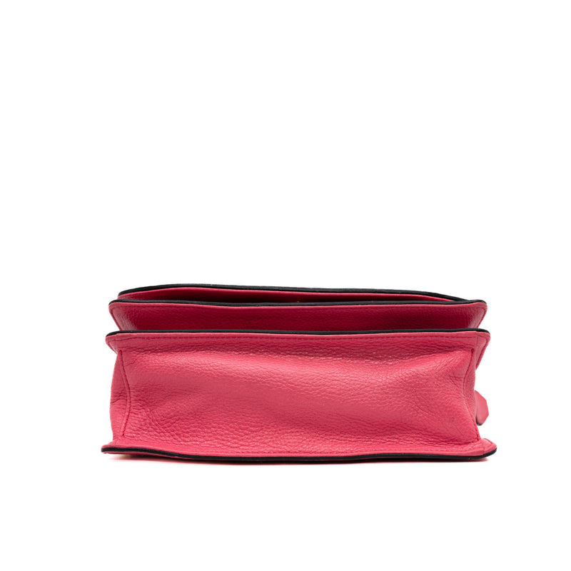Studded Flap Shoulder Bag  Leather Pink GHW - L'UXE LINK