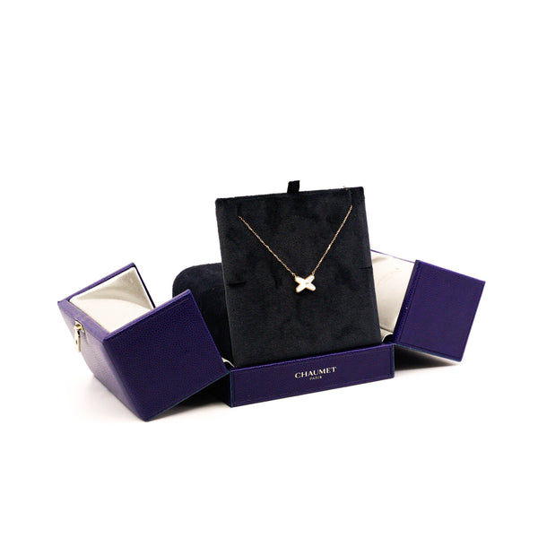 Jeux de Liens Pendant In 18k Rose Gold/Mother-of-Pearl/Diamond Necklace - L'UXE LINK