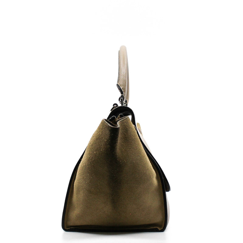 Trapeze Bag Medium Leather  grey - L'UXE LINK
