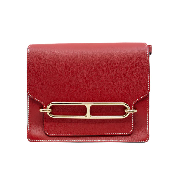 Roulis 24cm in evercolor Leather Red GHW Stamp C - L'UXE LINK