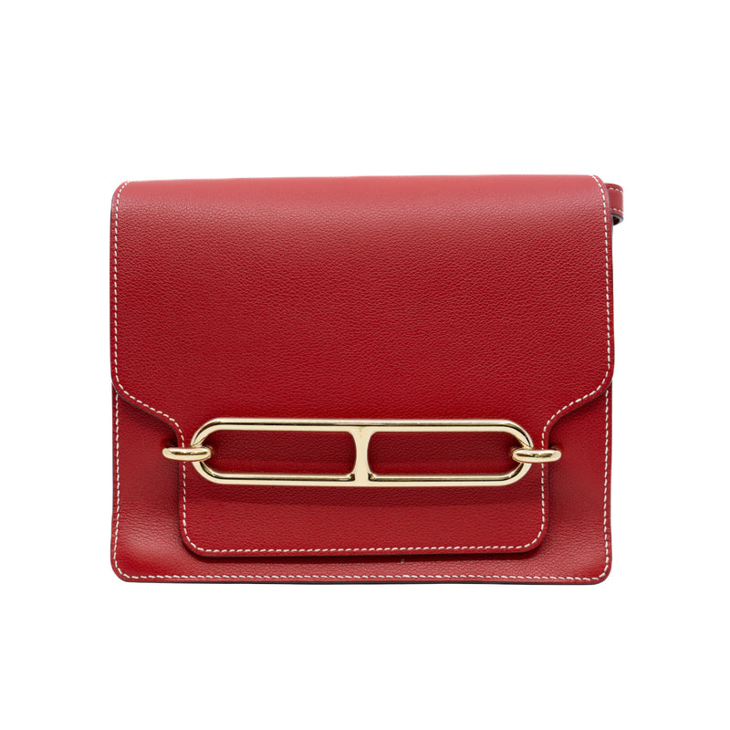 Red Roulis Roulis 24cm in evercolor Leather Red GHW Stamp C – L'UXE LINK