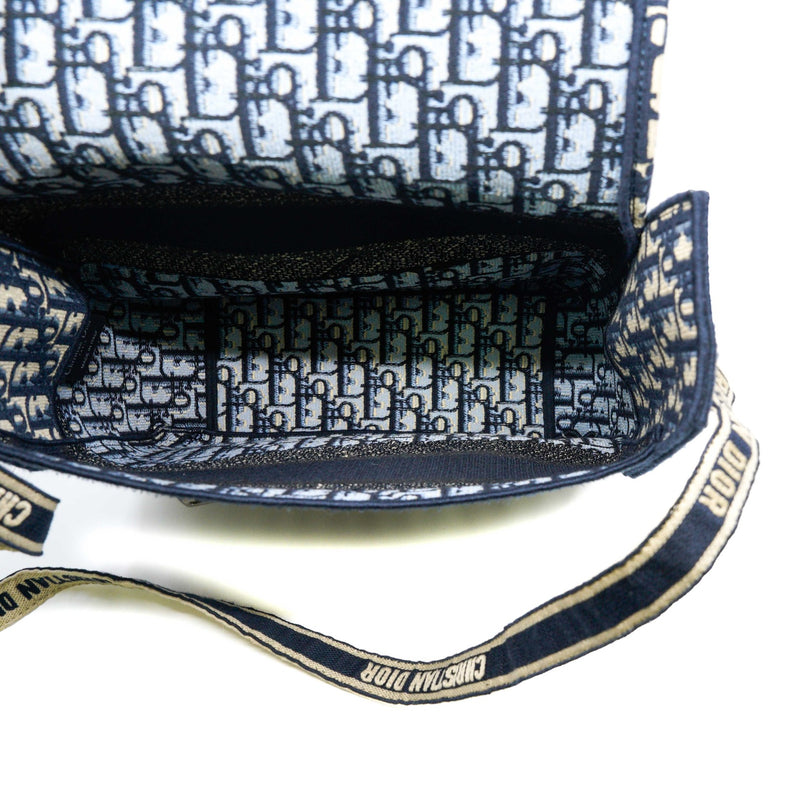 Medium Diorcamp Bag Blue Dior Oblique Embroidery