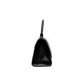 thumbnail Hourglass Handbag Small in black shiny box calfskin ghw