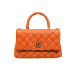 medium coco handle in orange caviar rghw