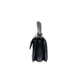 thumbnail small trendy cc flap bag with top handle  so black lambskin