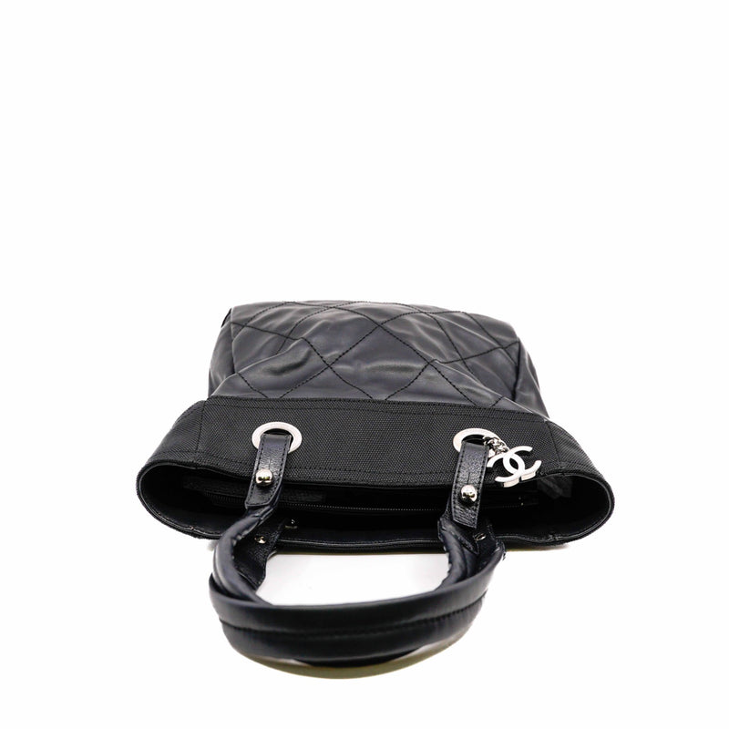 vintage small tote bag in black calfskin phw seri 1177xxxx