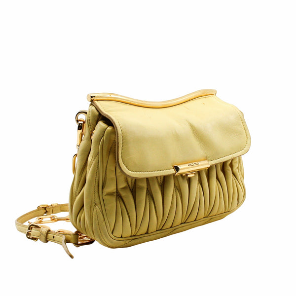 Frame Shoulder Bag   lamb skin yellow ghw - L'UXE LINK