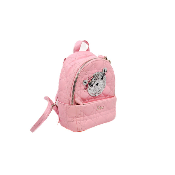 dior bear Cannage mini backpack in pink PHW