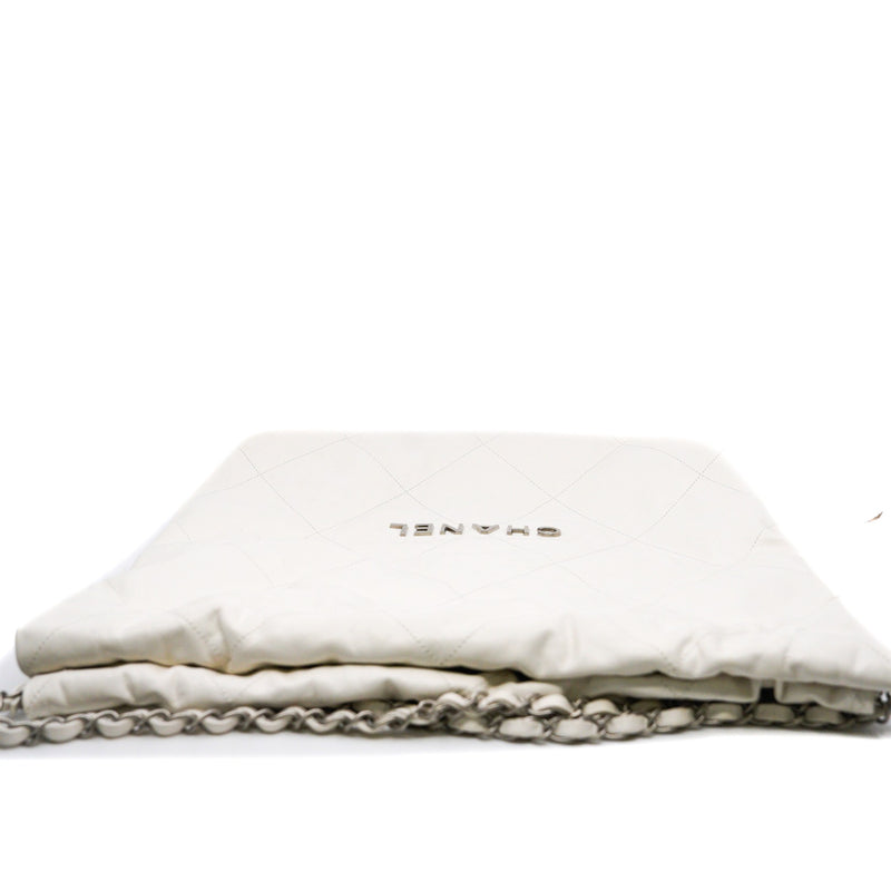 medium 22 bag in calfskin white phw