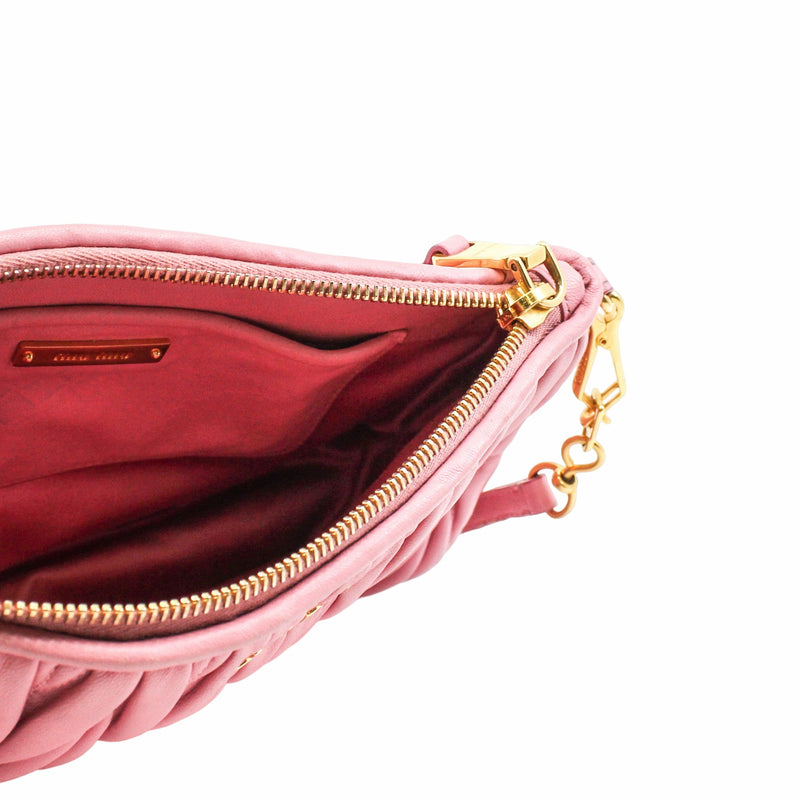shoulder zippy lamb skin pink ghw - L'UXE LINK