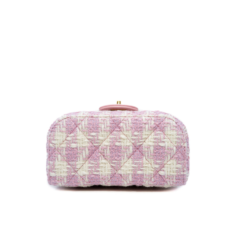 vanity box with top handle in twist pink/white ghw #X4H0
