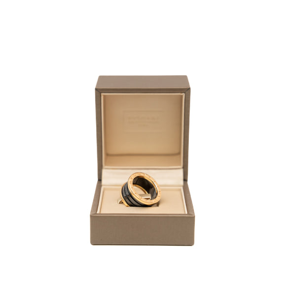 B.zero1 four-band  Ring in 18k ceramic/18k rg  size 55