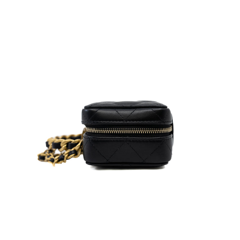 mini vanity with chain top handle in lambskin black ghw #N5U1xxxx
