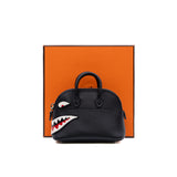 thumbnail mini bolide shark bag charm black/white phw