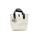 thumbnail small toujours vertical tote in leather white/black phw