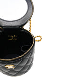 thumbnail vanity with top handle in lambskin black ghw