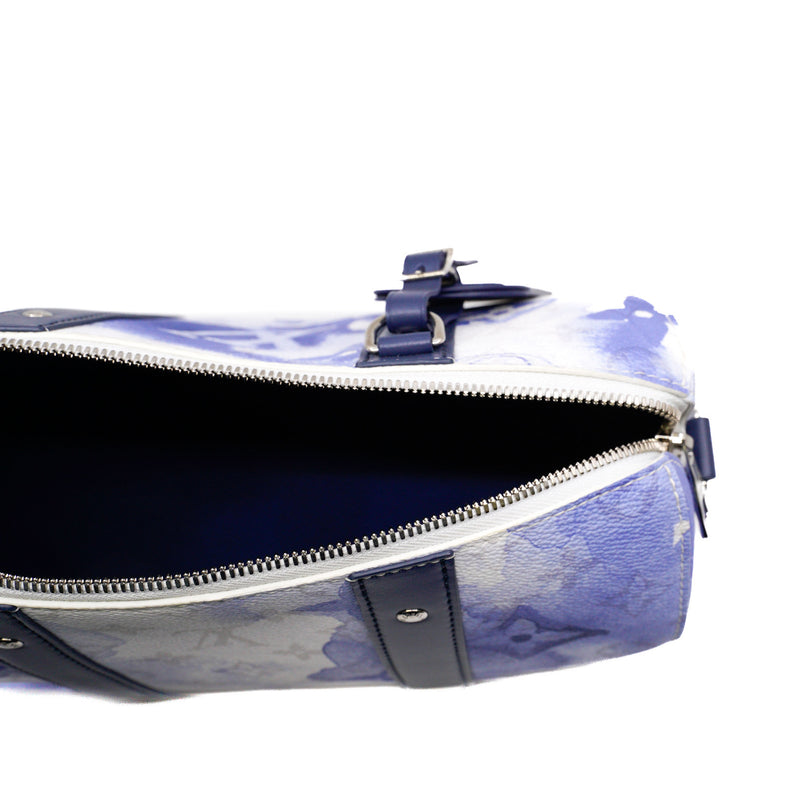 City Keepall Monogram Watercolor Blue Canvas Phw 2021 with Strap