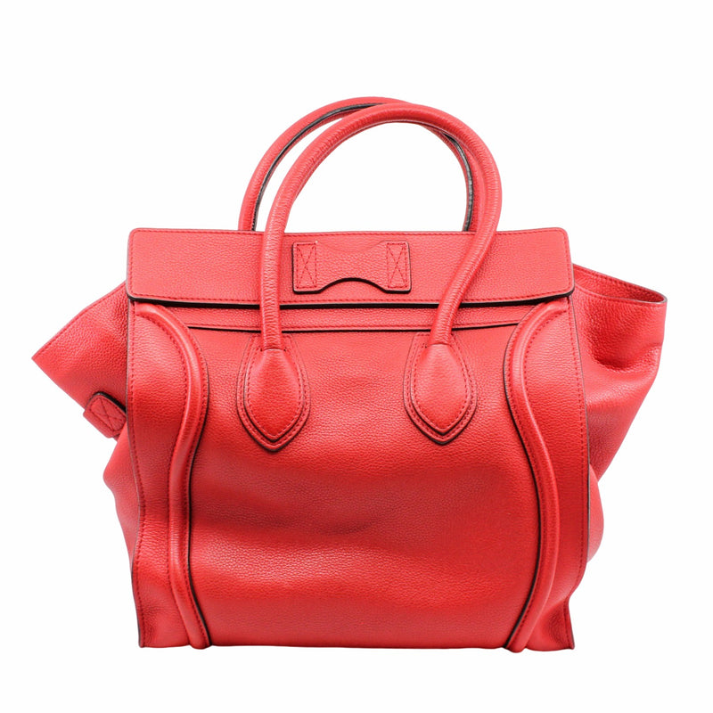 Luggage Bag  Mini Grainy Leather Caviar Red - L'UXE LINK
