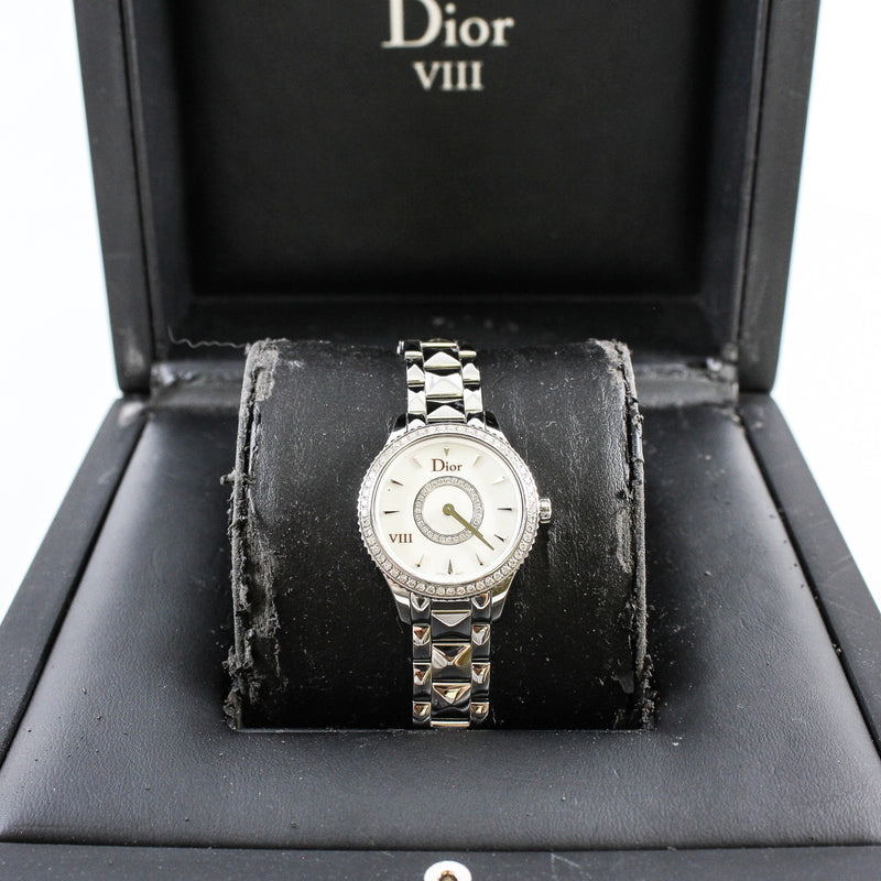 VIII Montaigne 25mm In Stainless Steel/Diamonds Quartz Watch - L'UXE LINK