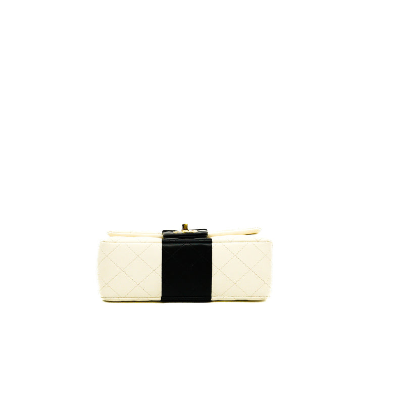 Mini Rectangular In White/Black Lambskin Flap Bag GHW Seri GKNKXXXX - L'UXE LINK