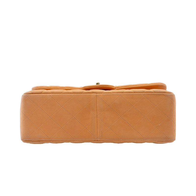 Jumbo Classic Caramel Caviar Leather Double Flap Bag GHW Seri 14 - L'UXE LINK