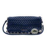thumbnail nappa matelasse crystal in navy calfskin phw