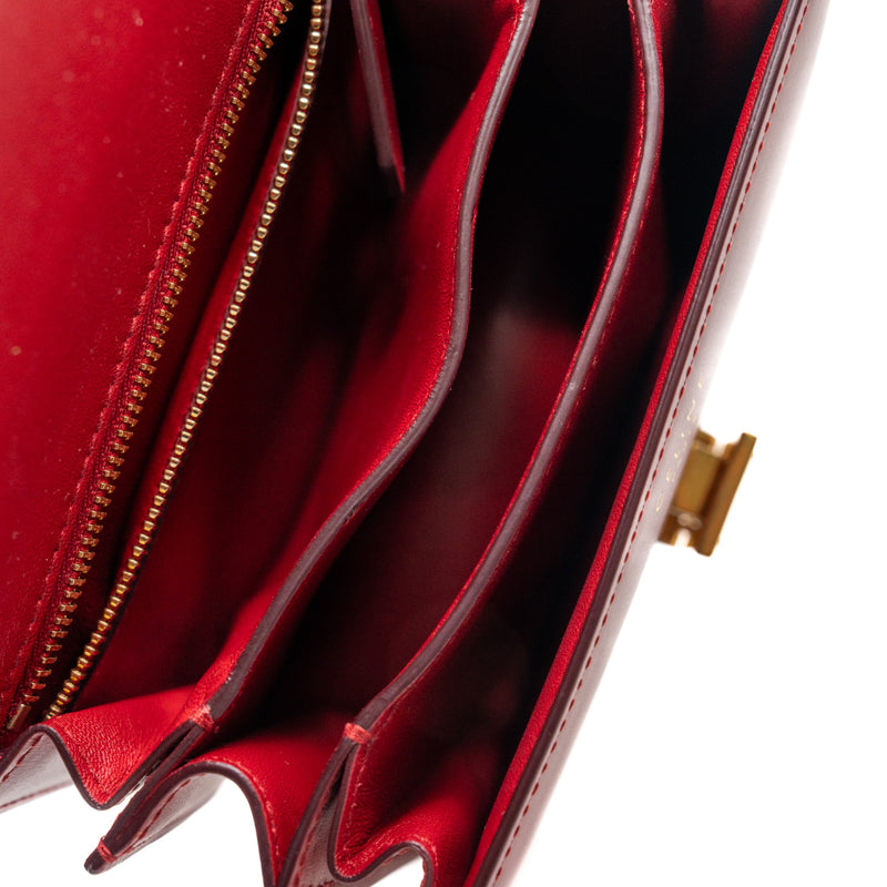 Mini Classic Box Calfskin Red Flap Bag with Strap - L'UXE LINK