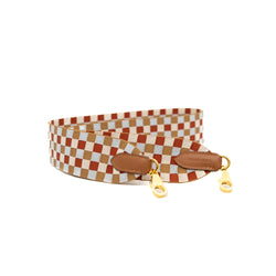 Maxi Quadrille 25 mm bag strap in fabric mix colour GHW