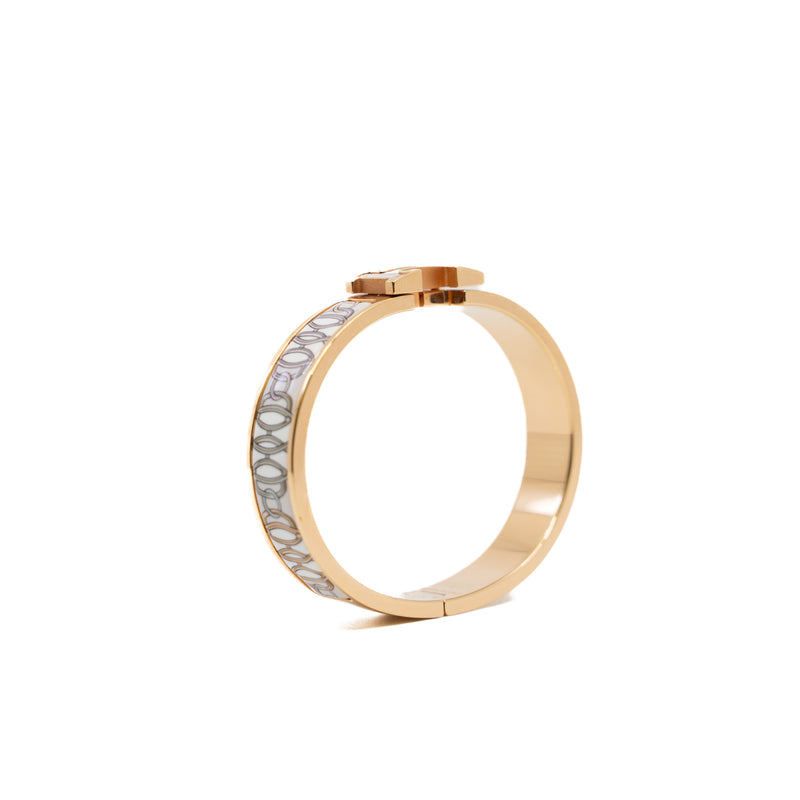 clic H bangle in white mix pattern ghw