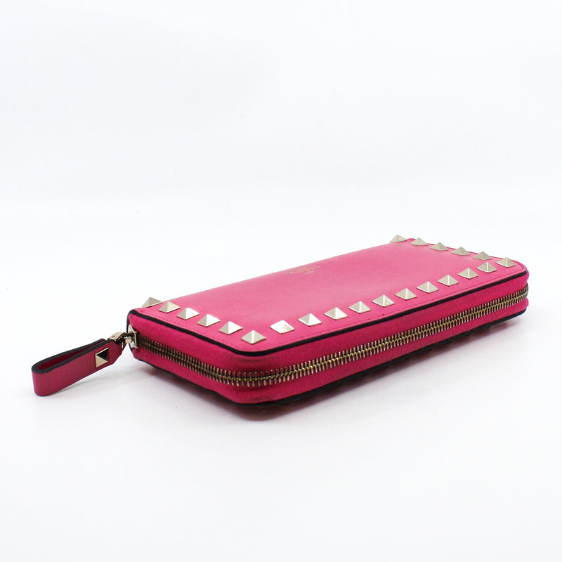zippy long wallet pink mix gold studs - L'UXE LINK
