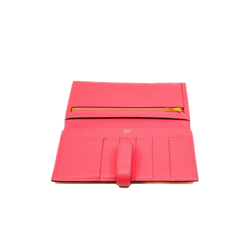 Bearn Soufflet Mysore Leather Rose Azalee Wallet GHW X Stamp - L'UXE LINK