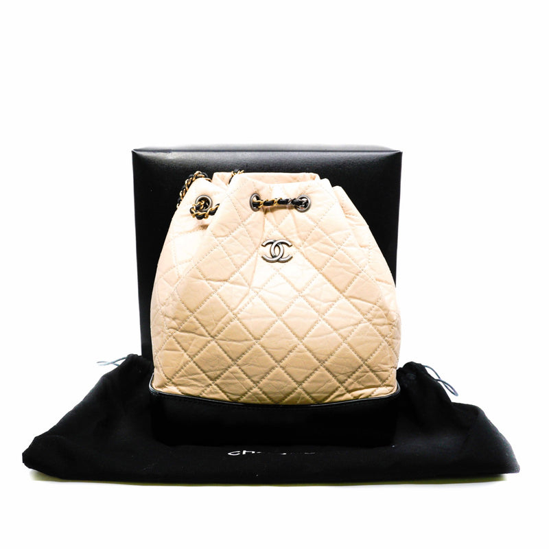 medium Gabrielle backpack in calfskin beige multicolor hardware seri 25