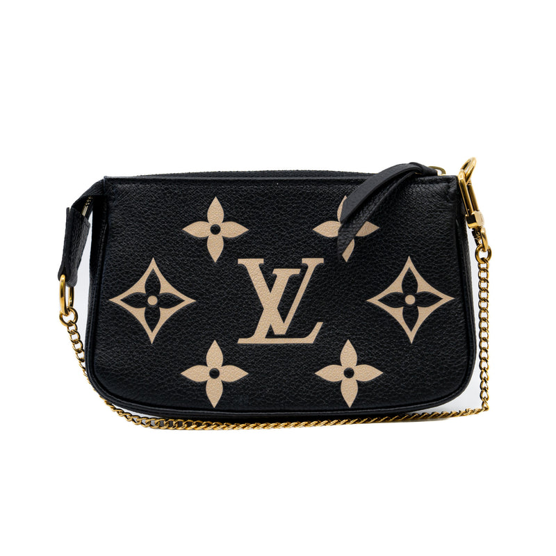 Mini Pochtette Accessories In White Logo Black Leather - L'UXE LINK